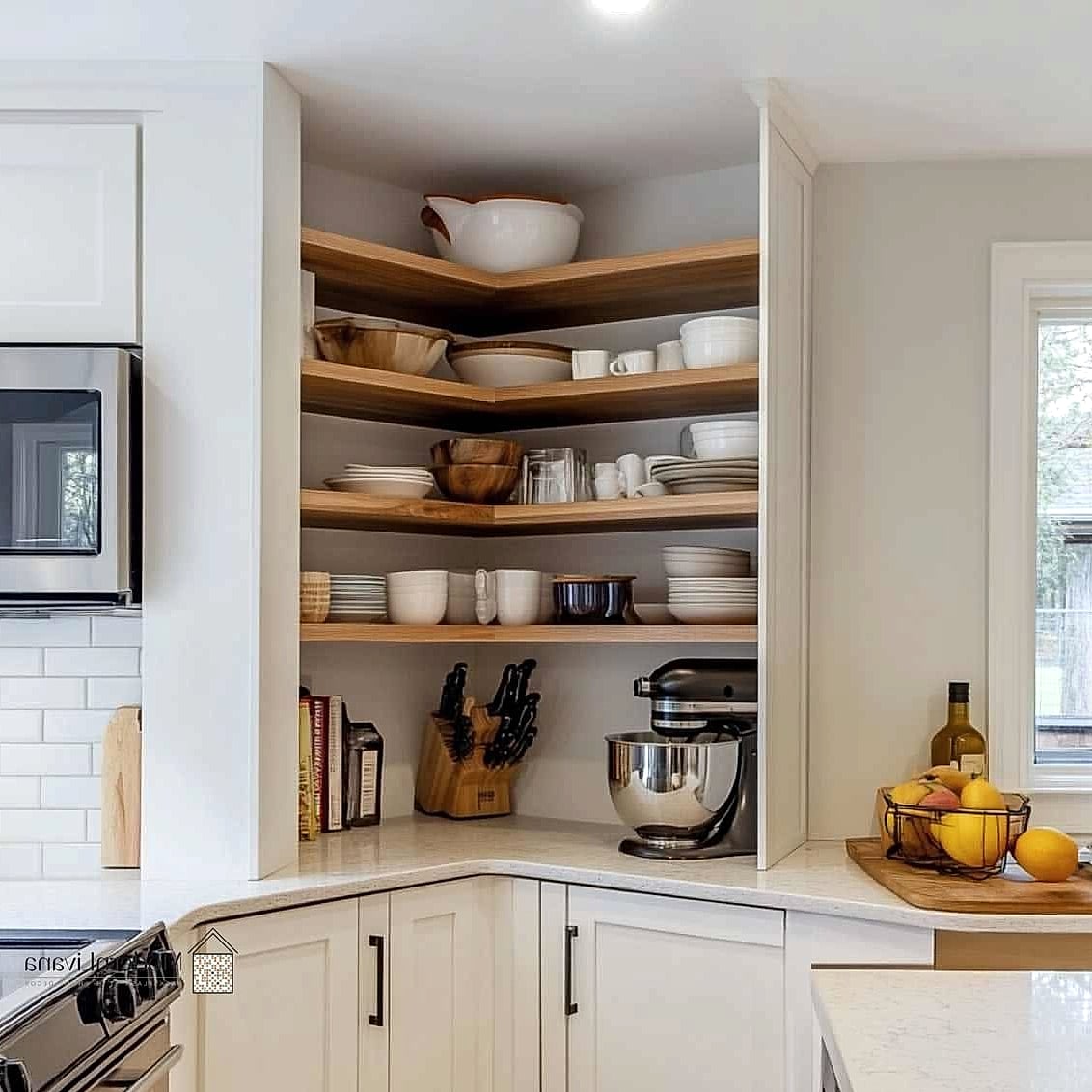 Use Open Corner Shelving for Display