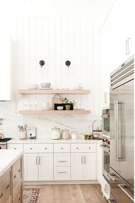 Vertical Shiplap Backsplash