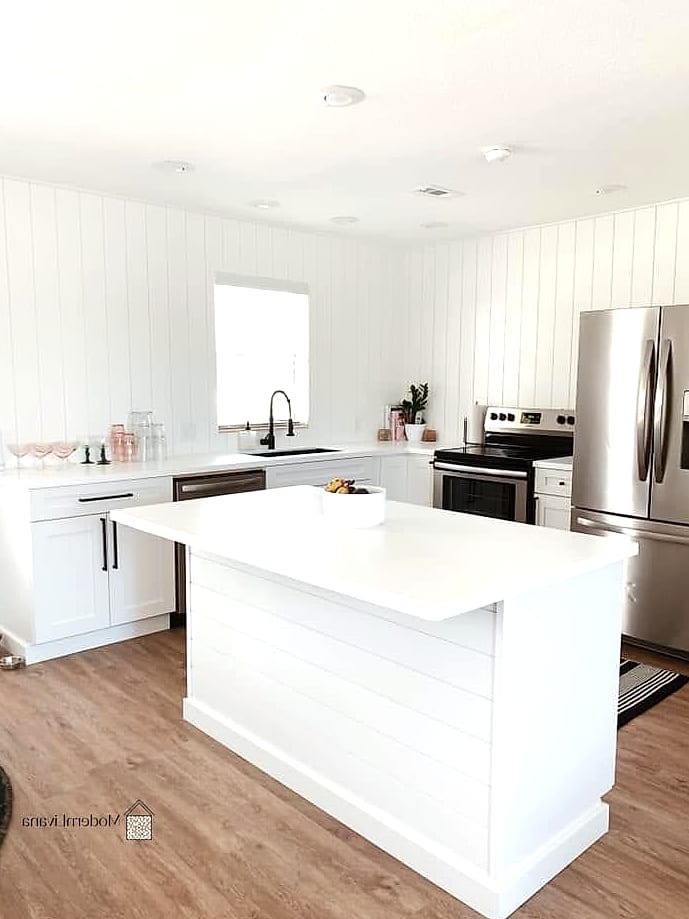 Vertical Shiplap Backsplash