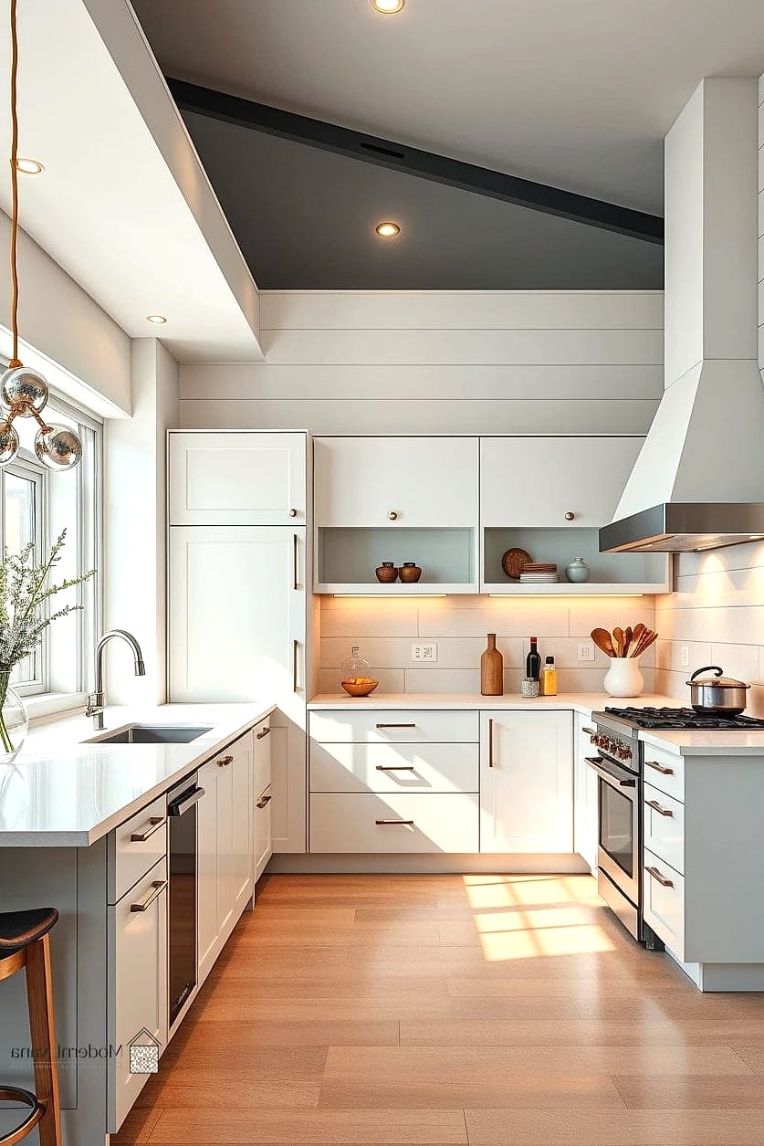 23 White Modern Kitchen Ideas Worth Bookmarking Before You Renovate 10 Vertical Shiplap on a Kitchen Island