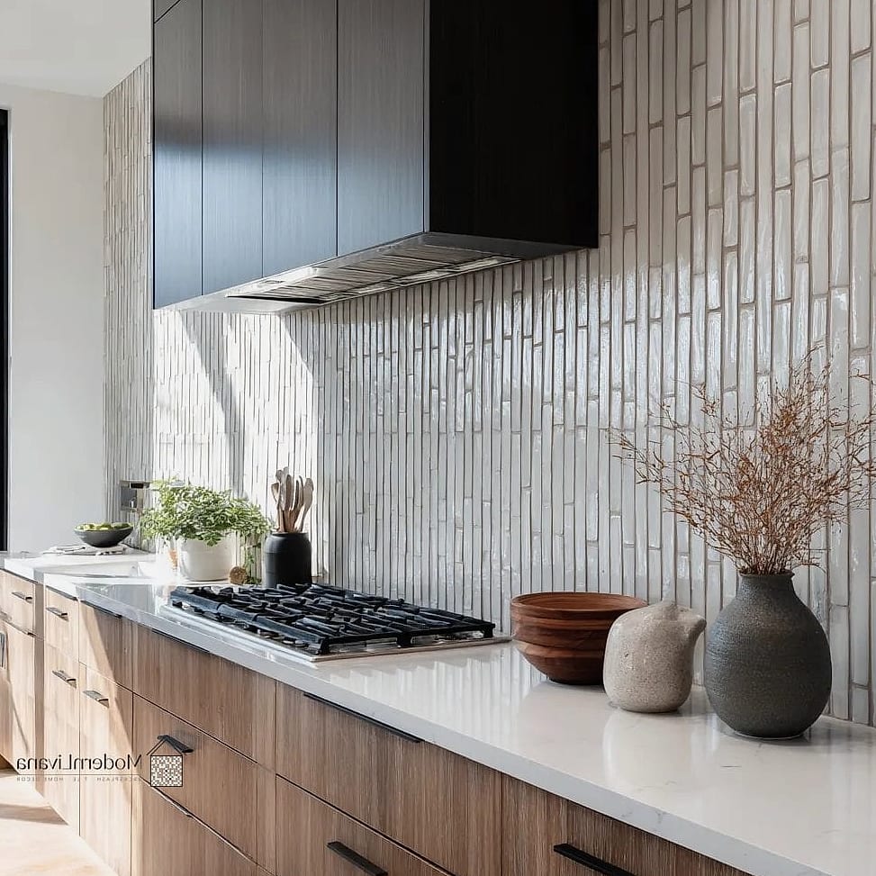 Vertical Stacked Marble Look Tile