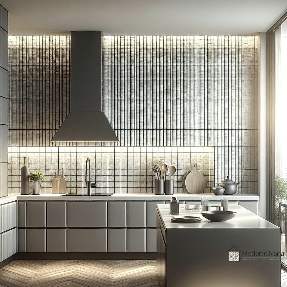 Vertical Stacked Tile Behind the Range