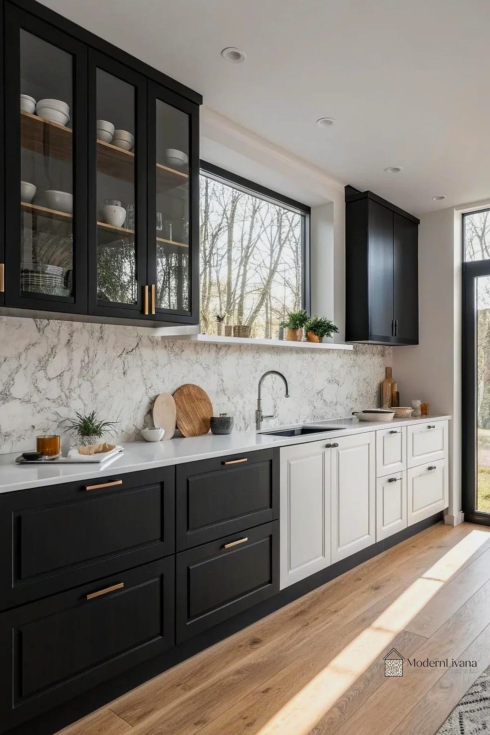 Vintage-Inspired Black and White Cabinet Hardware