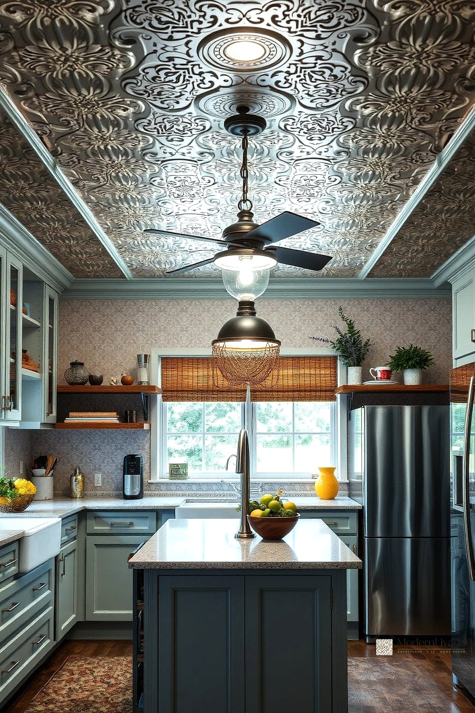 Vintage Pressed Metal Ceiling