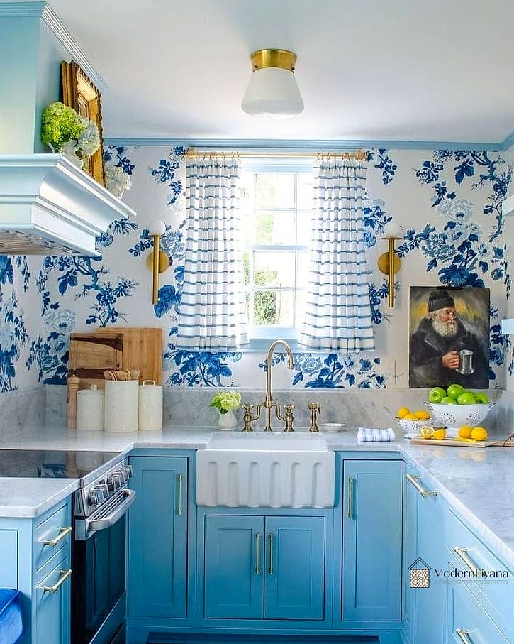 Wallpapered Cabinet Interiors