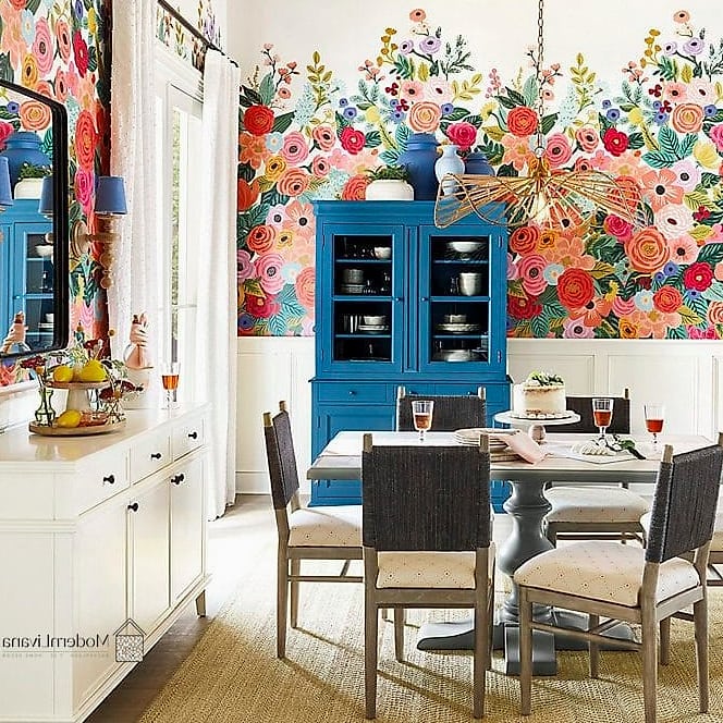 Wallpapered Dining Nook