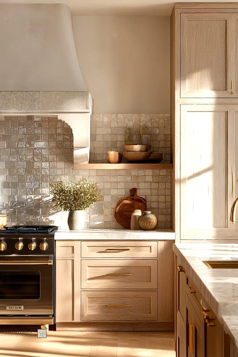 Warm Brass and Tile Combination