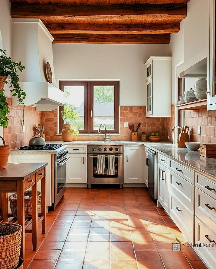 Warm Terracotta Floor Tile