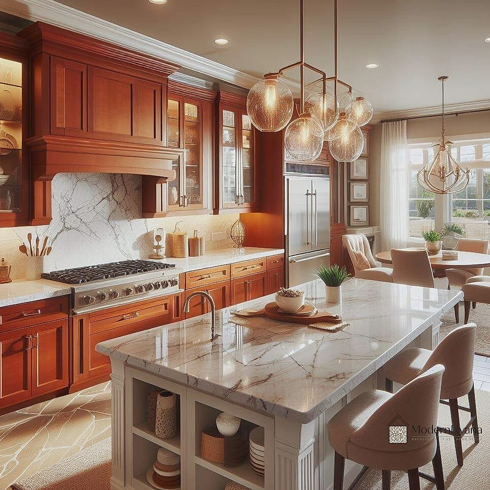 30 Cherry Kitchen Ideas That Are Stylish and Practical 16 Warm White Walls to Soften the Wood