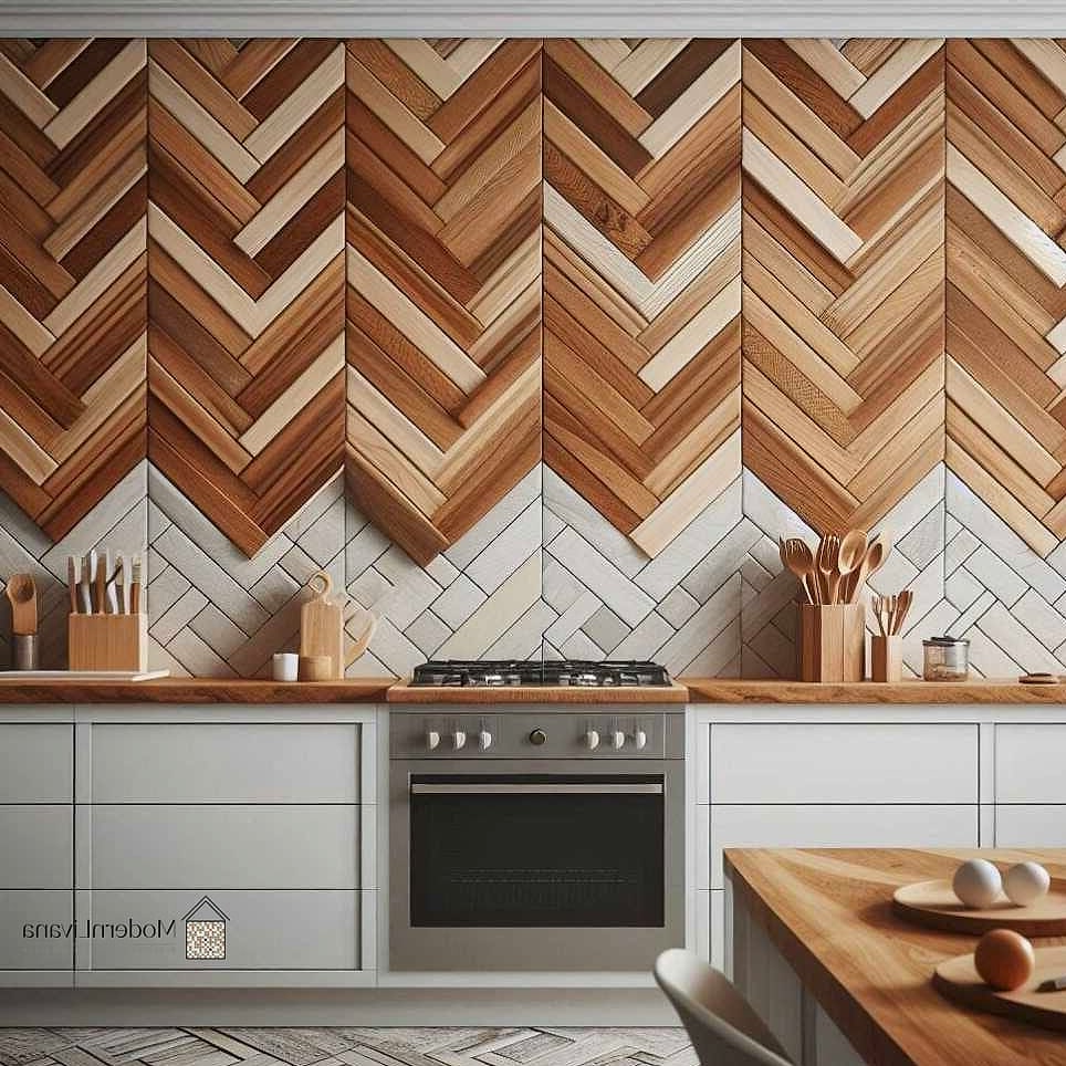 Warm Wood Accents Paired with Tile