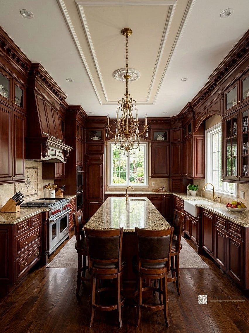 Warm Wood Tone Raised Panels
