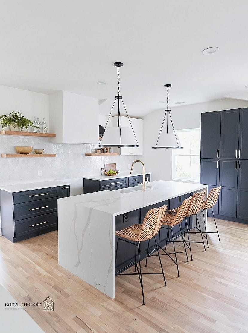Waterfall Island in a Small Galley Kitchen