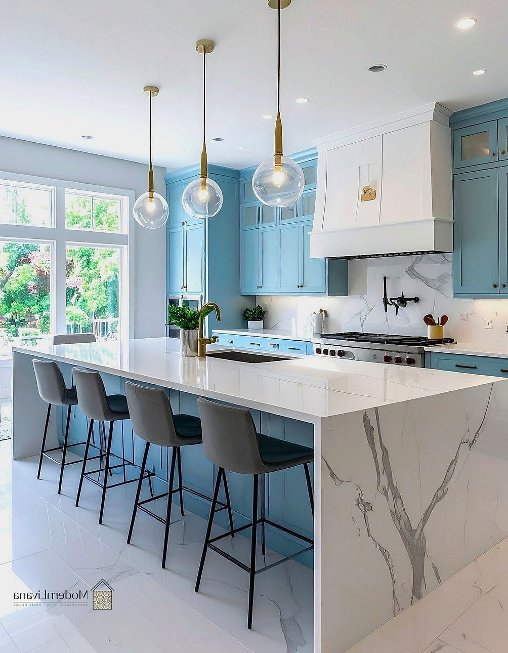 27 Kitchen Island Ideas for Every Home Style and Budget 4 Waterfall Quartz Island