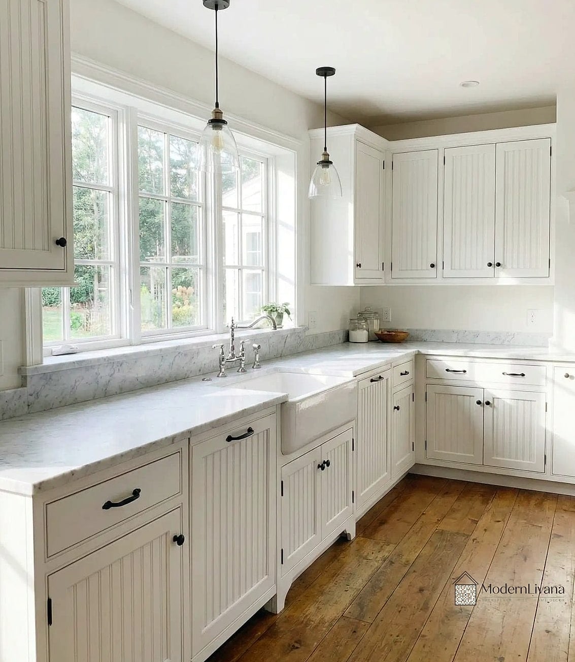 White Beadboard Cabinet Panels