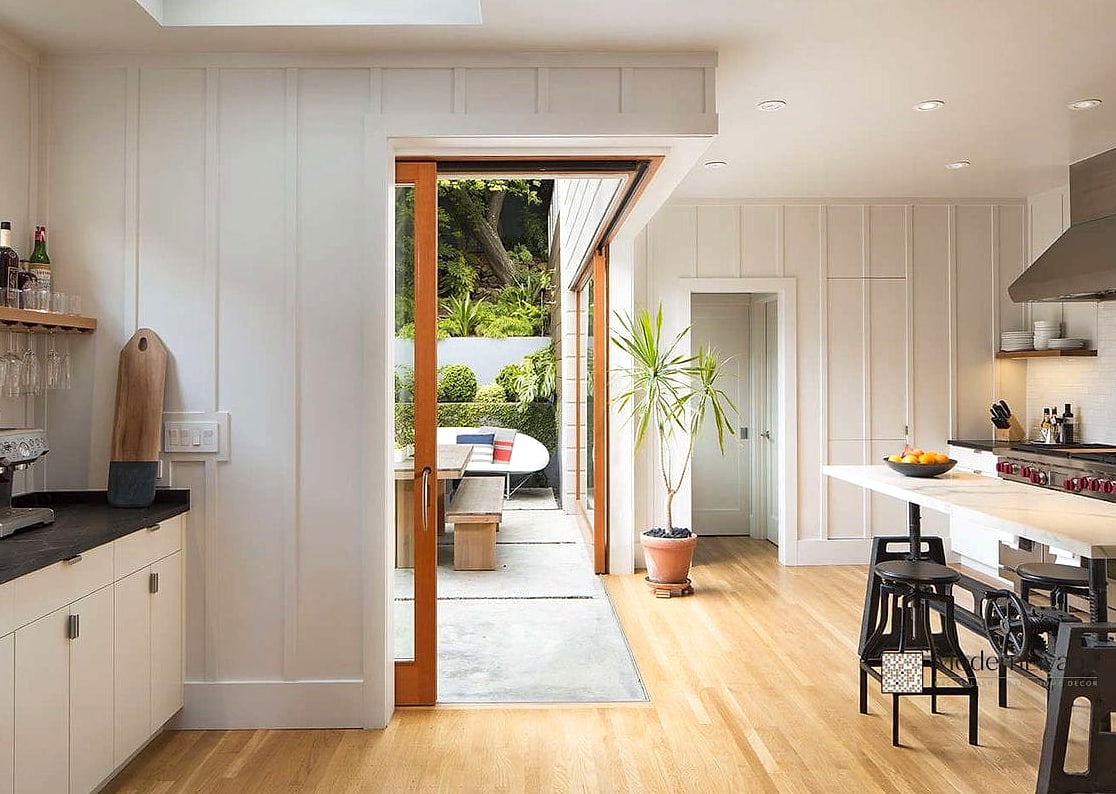 28 White Farmhouse Kitchen Ideas That Look Expensive But Aren't 17 White Board and Batten Island Base