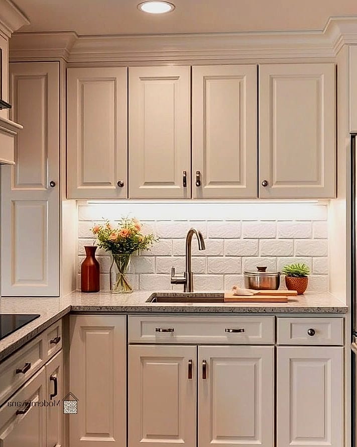 26 White Cabinets Ideas for Every Home Style and Budget 22 White Cabinets with Under-Cabinet Lighting