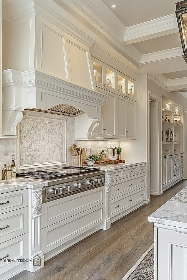 White Cabinets with Under-Cabinet Lighting