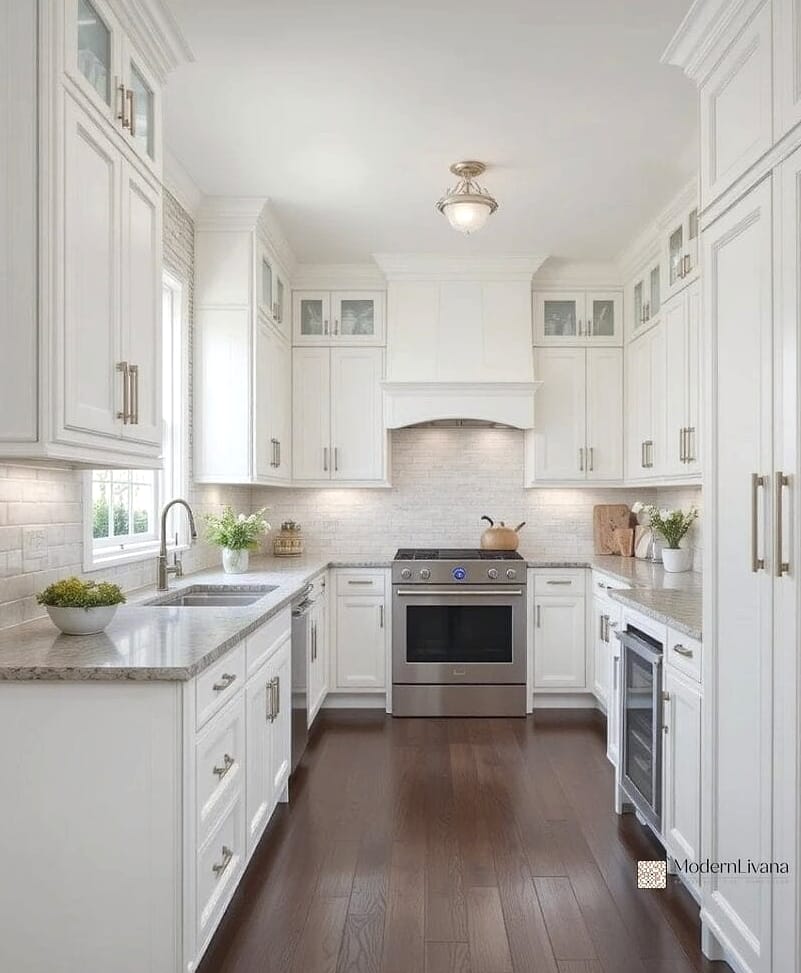 White Cabinets in a Small Kitchen