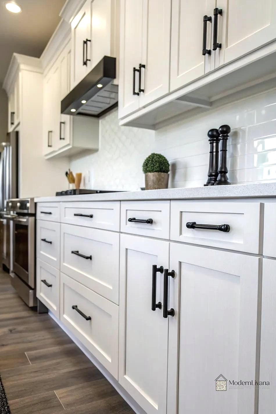 26 White Cabinets Ideas That Look Expensive But Aren't 11 White Cabinets with Black Hardware