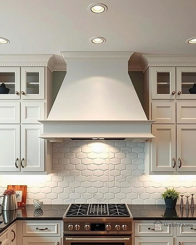 26 White Cabinets Ideas That Look Expensive But Aren't 18 White Cabinets with a Statement Range Hood