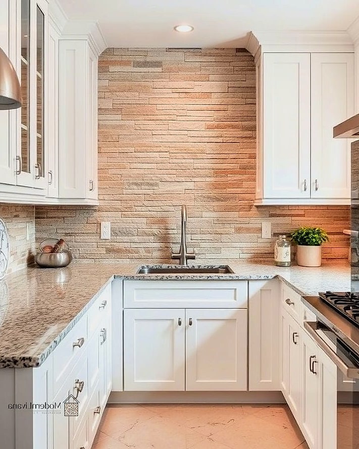 26 White Cabinets Ideas That Look Expensive But Aren't 27 White Cabinets with Textured Stone Countertops