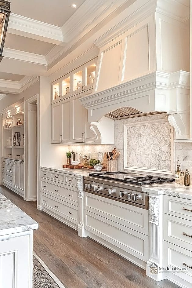 White Cabinets with Under-Cabinet Lighting