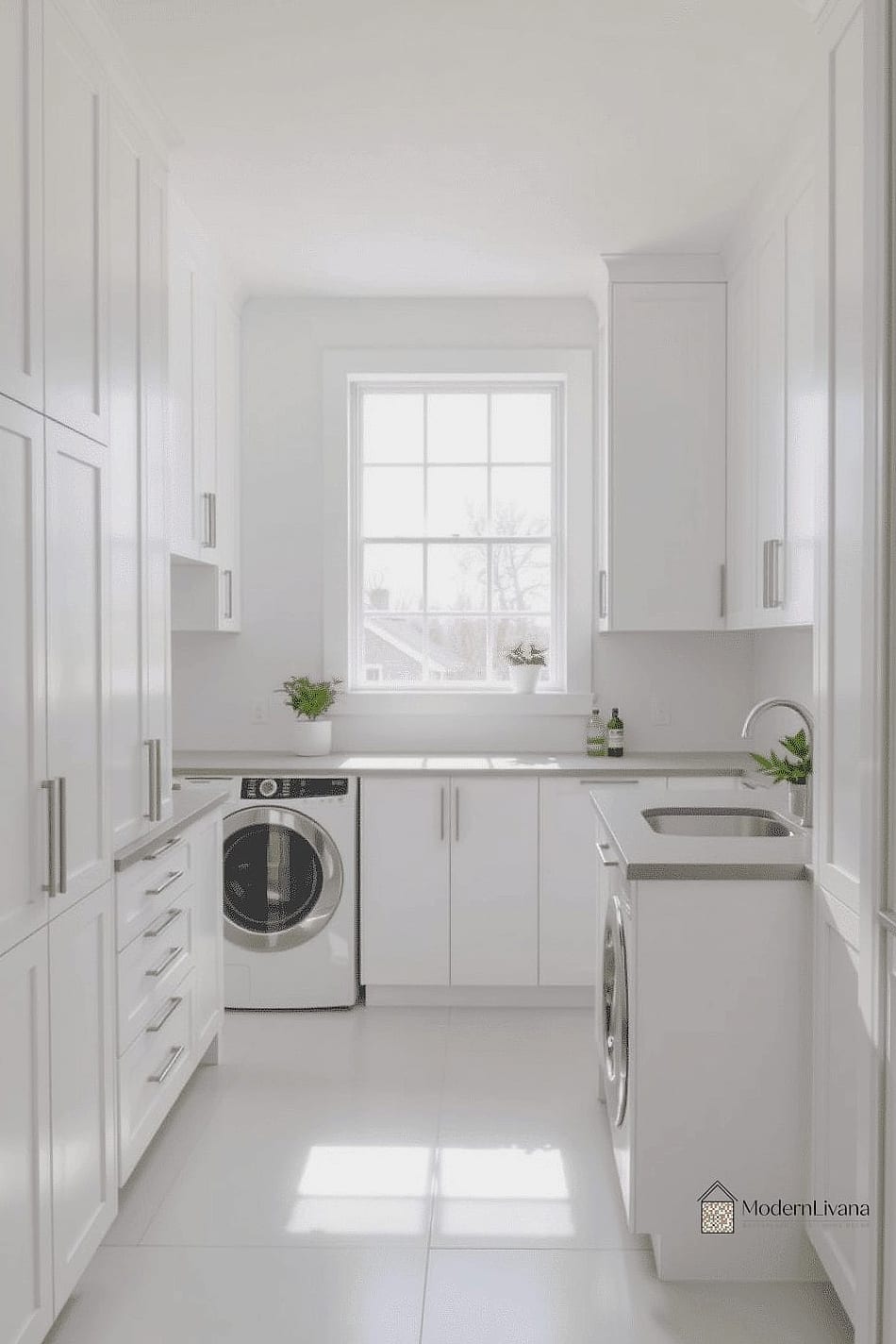 White Cabinets in a Laundry Room or Mudroom