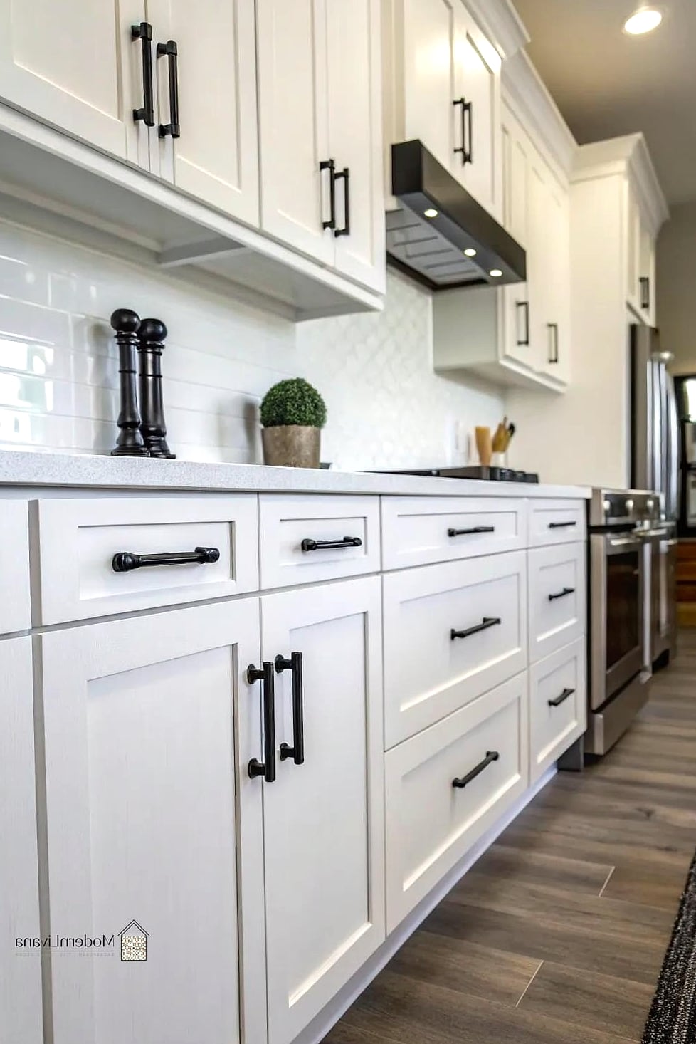 30 White Cabinets Ideas Perfect for Any Budget 4 White Cabinets with Black Hardware