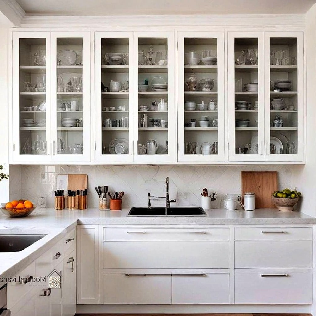 30 White Cabinets Ideas Perfect for Any Budget 11 White Cabinets with Glass Front Doors