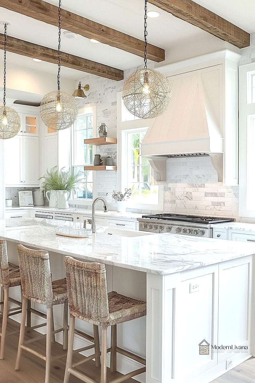 30 White Cabinets Ideas Perfect for Any Budget 27 White Cabinets in a Coastal Kitchen