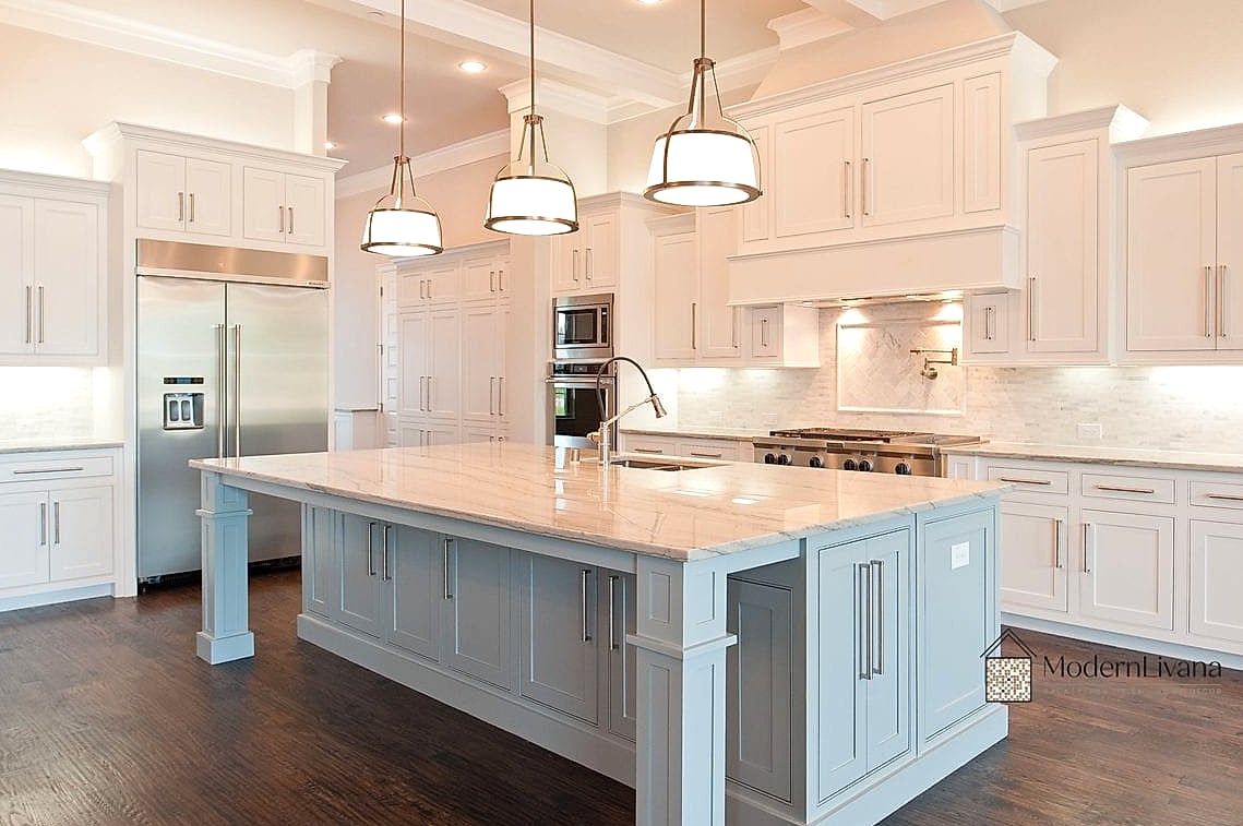 White Kitchen Island as a Focal Point