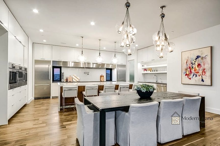 30 White Modern Kitchen Ideas Worth Bookmarking Before You Renovate 22 White Kitchen with a Statement Range Hood