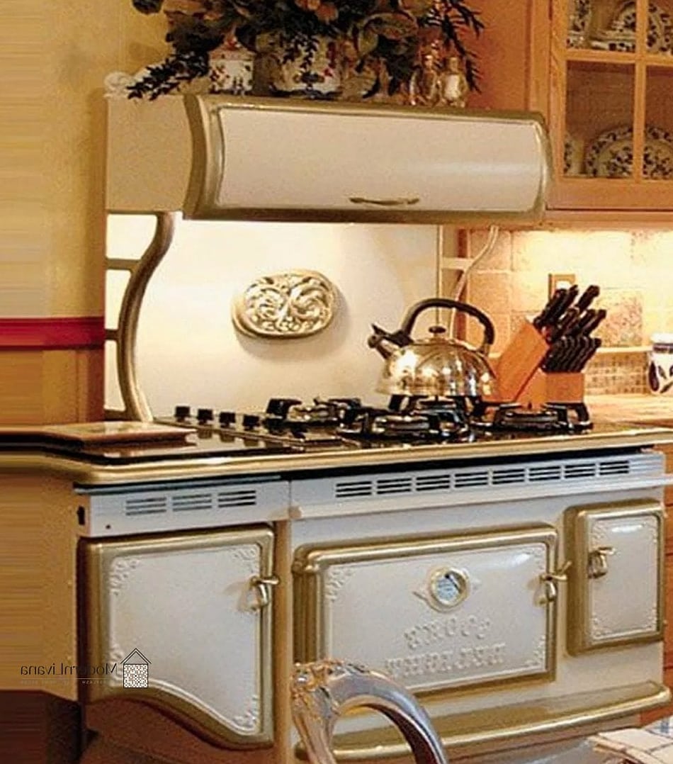 White Kitchen with a Vintage Stove