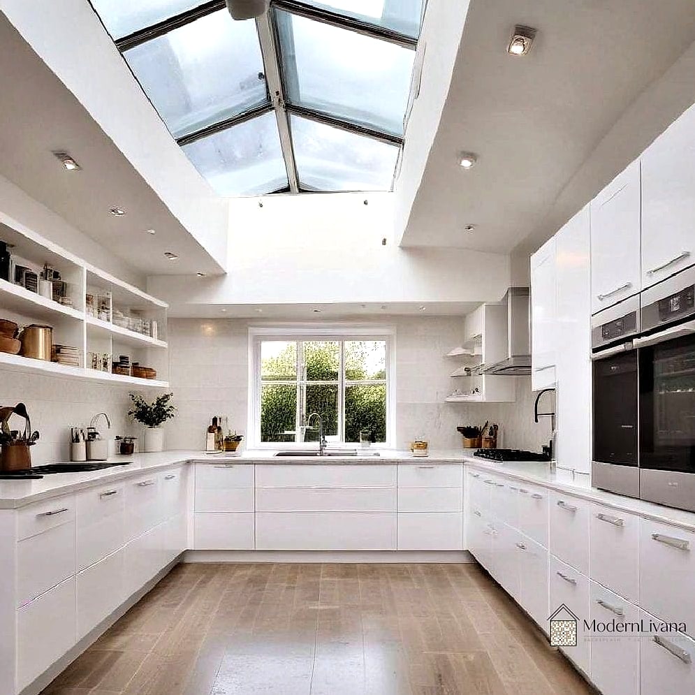 White Kitchen with a Skylight