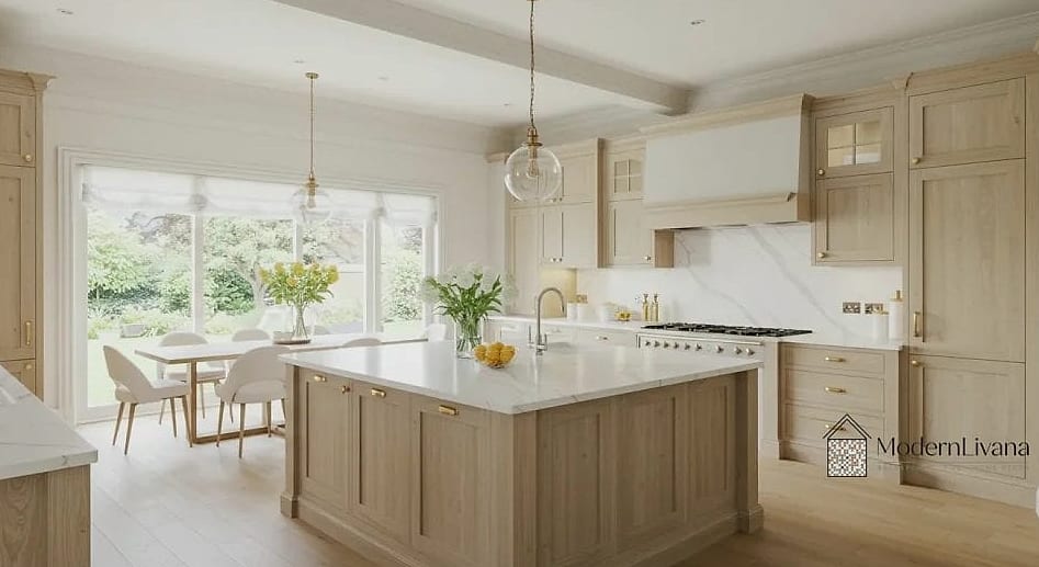 27 Light Wood Kitchen Ideas Worth Bookmarking Before You Renovate 2 White Oak Cabinets with Brass Hardware