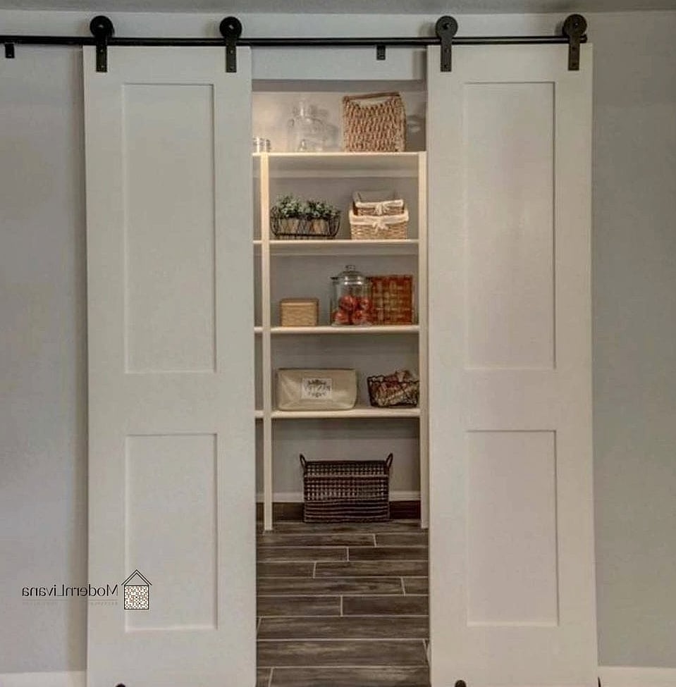 White Pantry with Sliding Wire Baskets