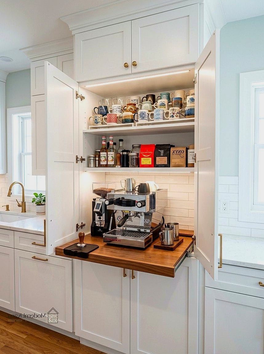 White Pantry with a Coffee Station