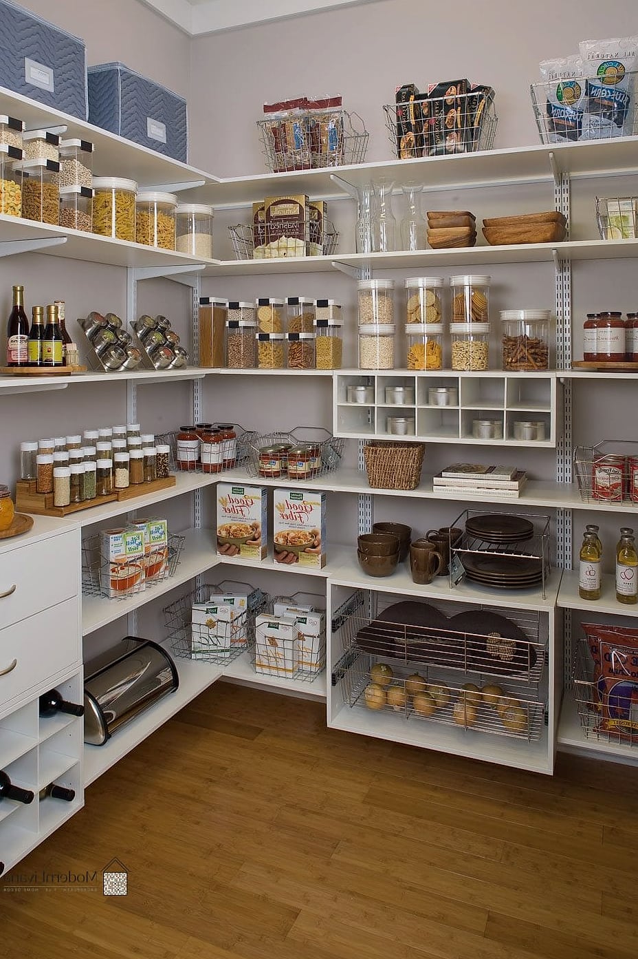 White Pantry with Adjustable Shelving