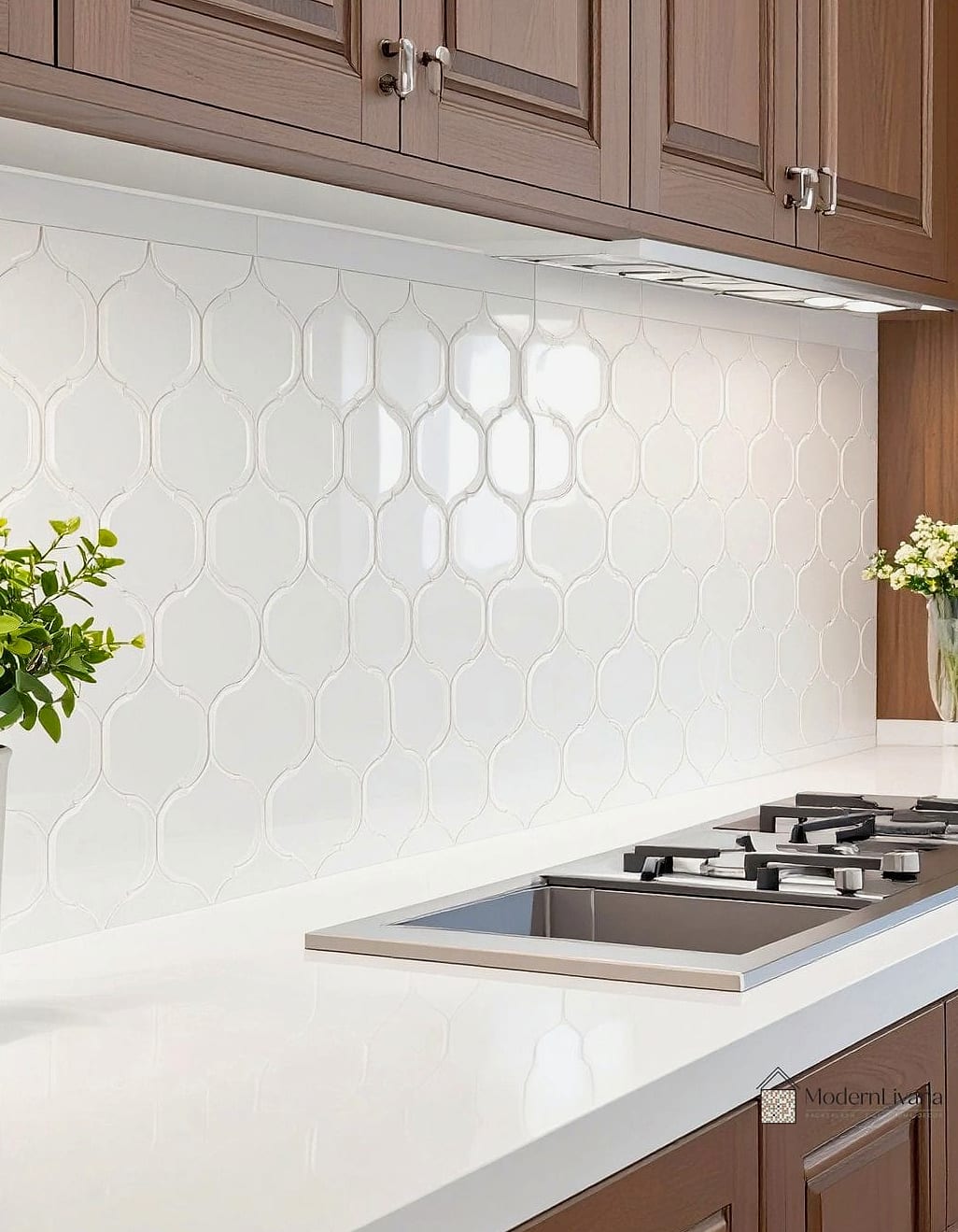 24 White Backsplash Ideas That Work in Any Size Home 10 White Porcelain Tile