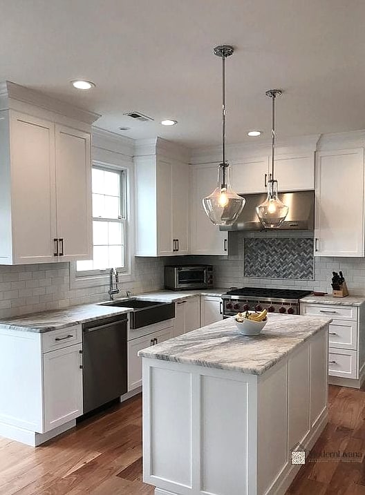 26 White Cabinets Ideas for Every Home Style and Budget 17 White Shaker Cabinets in a Small Kitchen