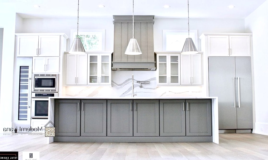 White Shaker Cabinets with Gray Hardware