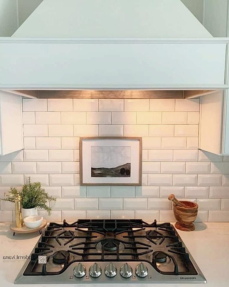 White Subway Tile with Dark Grout