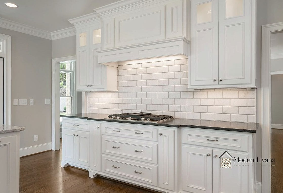 White Subway Tile to the Ceiling