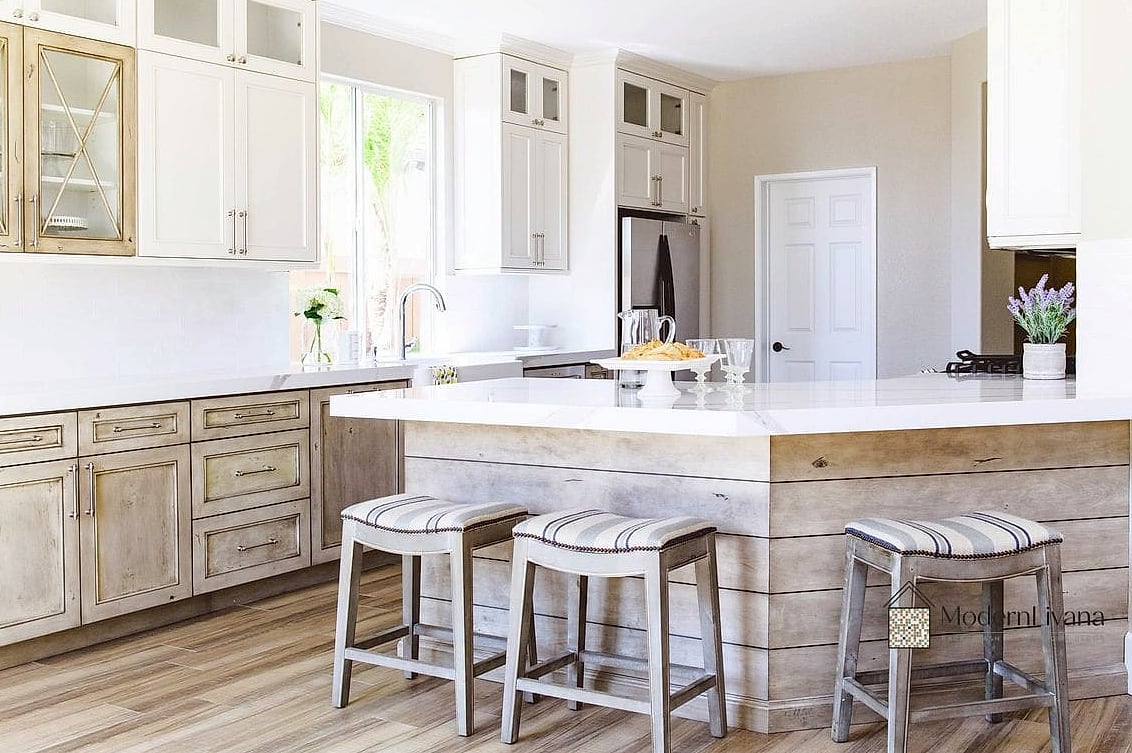 Whitewashed Wood Cabinets