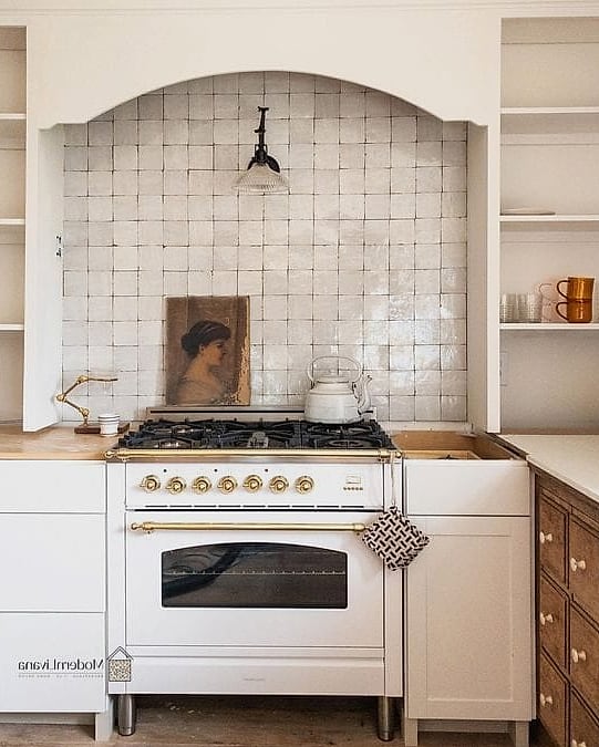 30 White Modern Kitchen Ideas Worth Bookmarking Before You Renovate 8 White Zellige Tile Backsplash