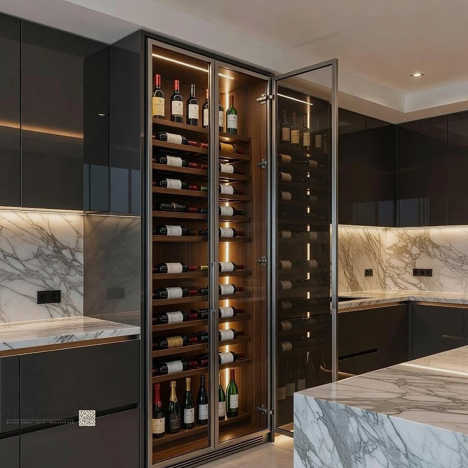 Wine Cabinet With Built-In Lighting