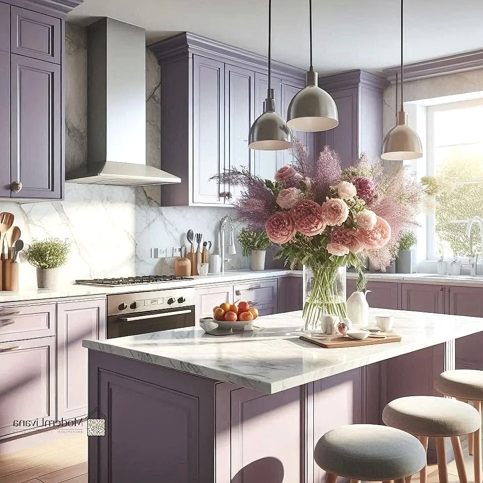29 Purple Kitchen Ideas That Are Stylish and Practical 10 Wisteria-Inspired Pastel Kitchen