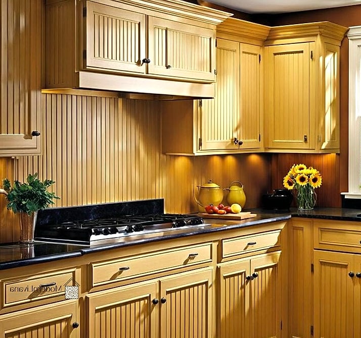 Wood Beadboard Backsplash