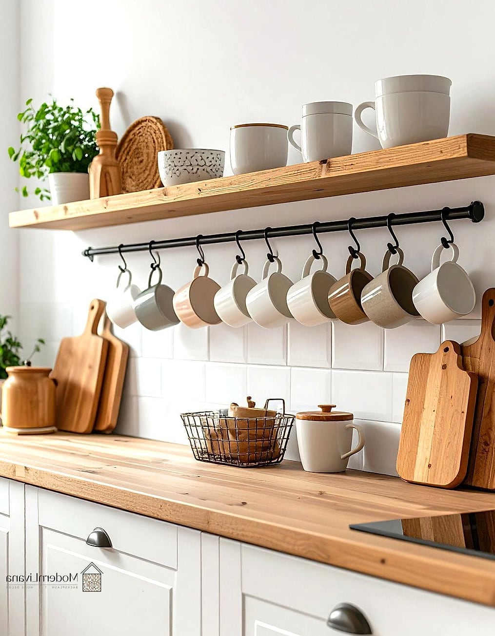 Wood Peg Rail Storage