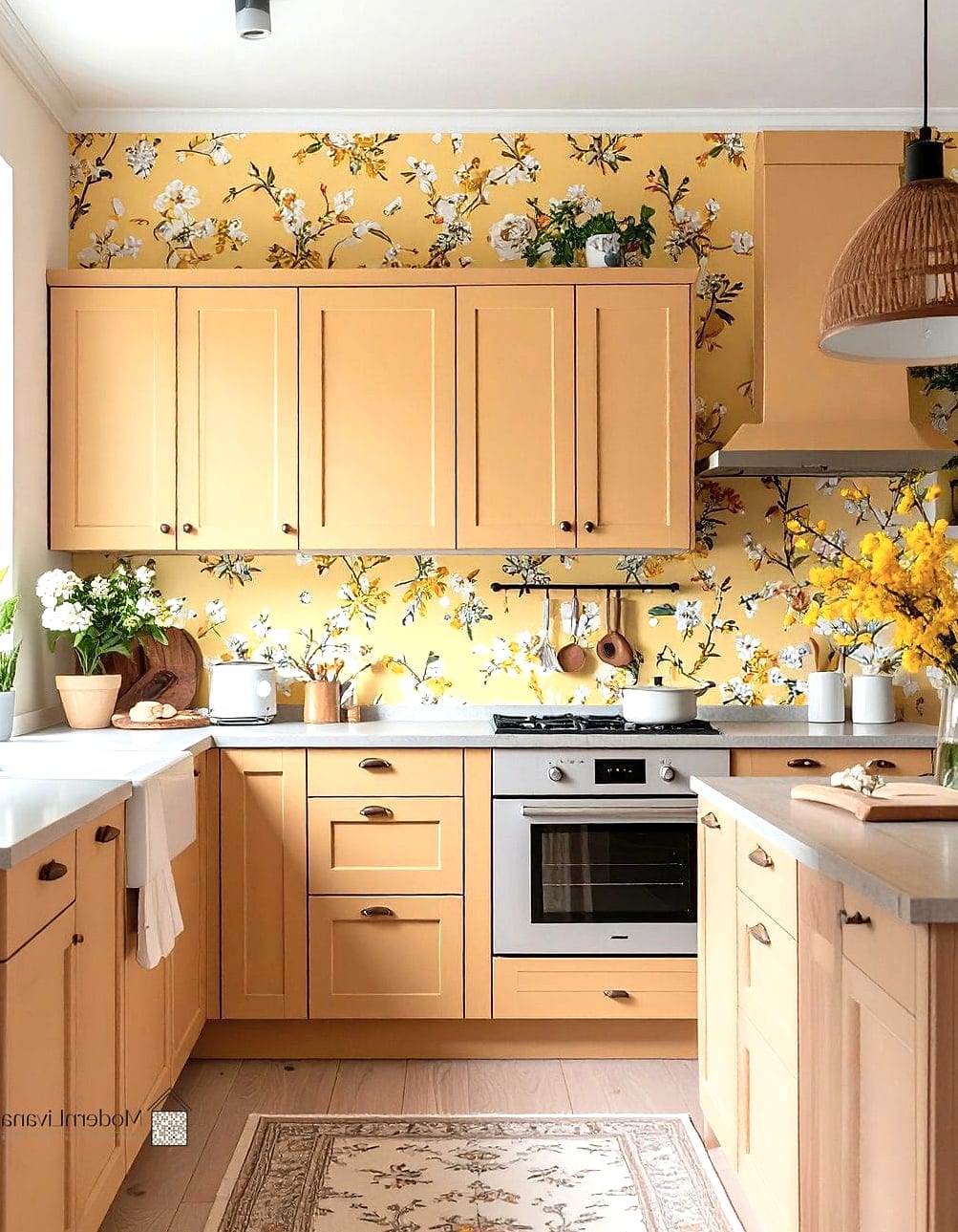 Yellow Floral Wallpaper